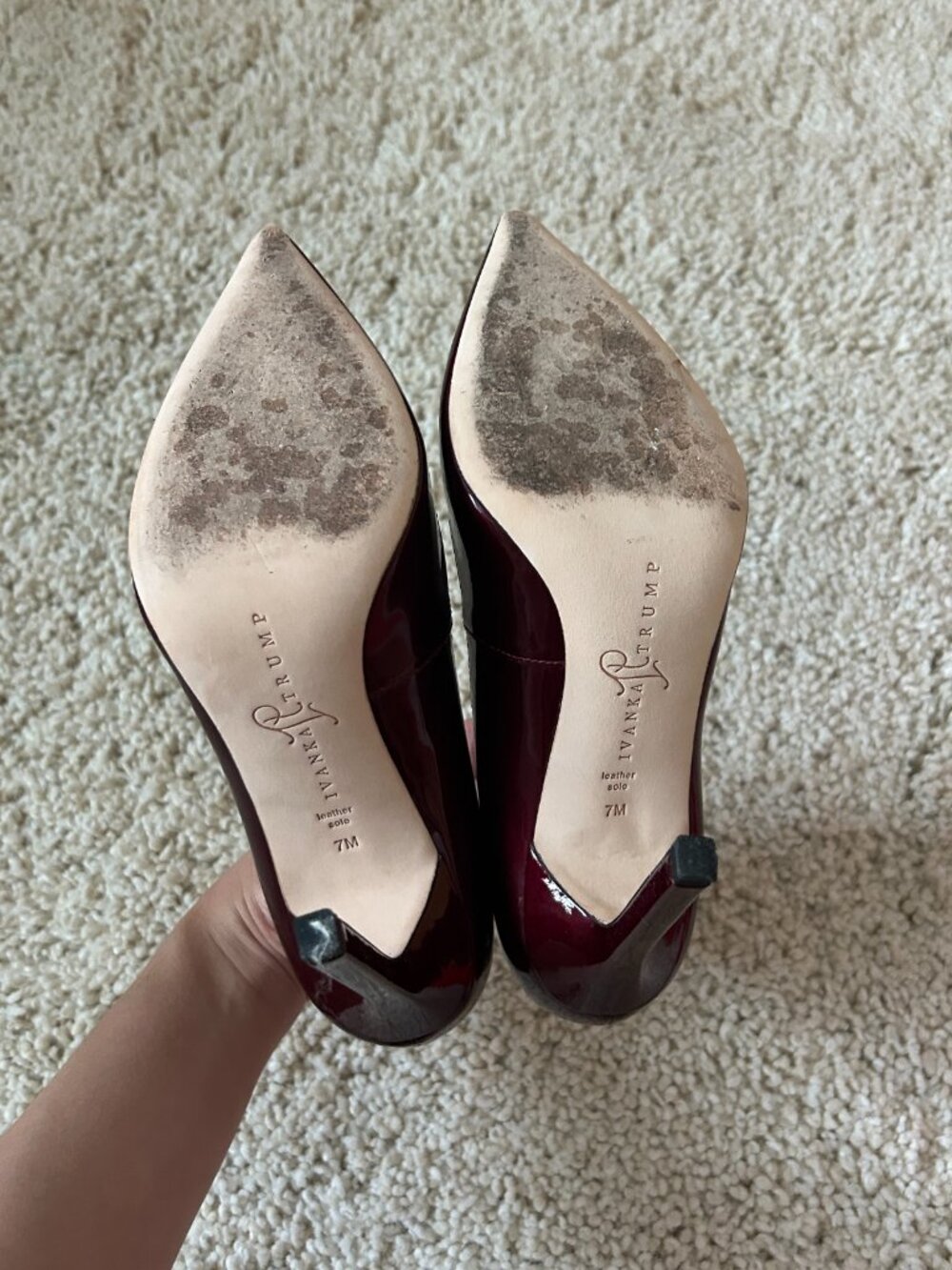 Ivanka Trump Carra Wine Red Heels - Picture 7 of 9